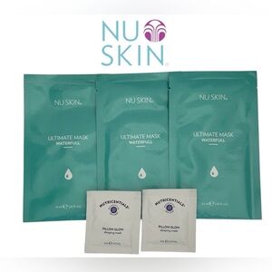 NU SKIN BUNDLE WATERFULL ULTIMATE MASK PILLOW GLOW SAMPLE SIZE NEW SKINCARE